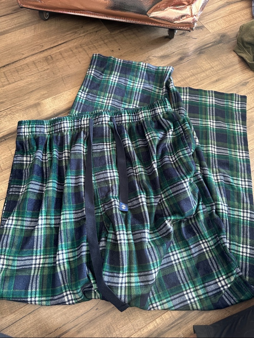 Izod Green & Navy Plaid Soft Pajama Pants